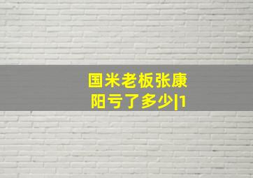 国米老板张康阳亏了多少|1